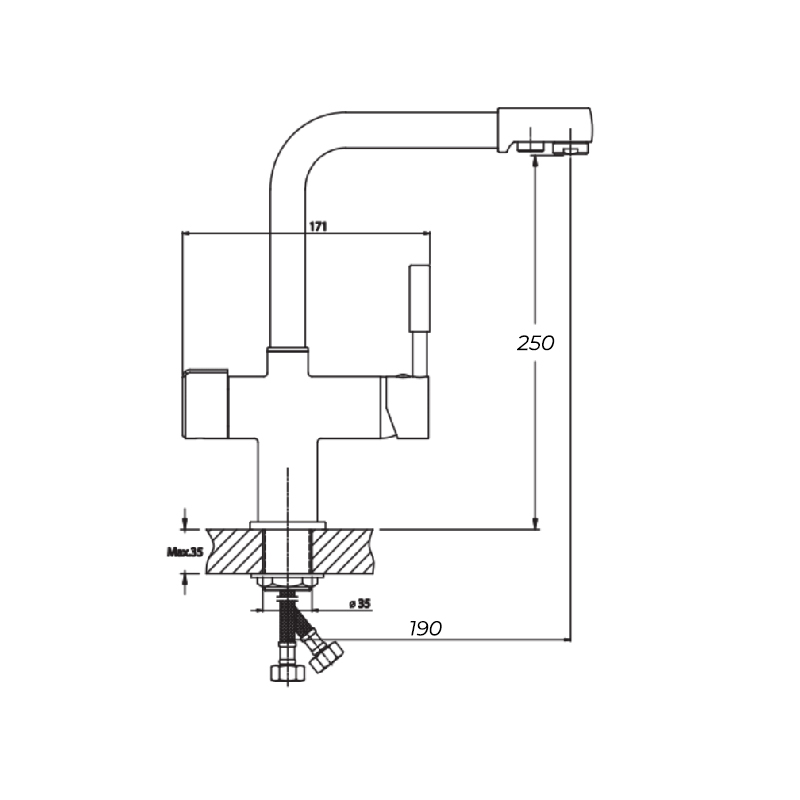 Змішувач для кухні Haiba HANS 021 з виходом для питної води (HB0816) - 1