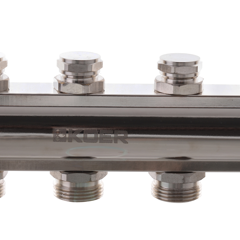 Коллекторный блок с термостатическими клапанами KOER KR.1100-02 1”x2 WAYS (KR2628)