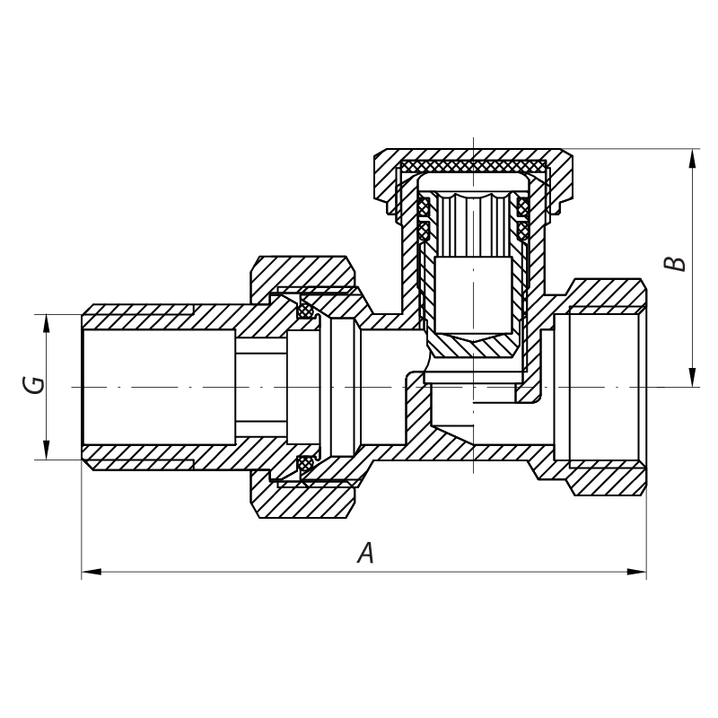Вентиль радиаторный (хромированный) 1/2x1/2 (KOER KR.904.CHR) (KR2824) - 1