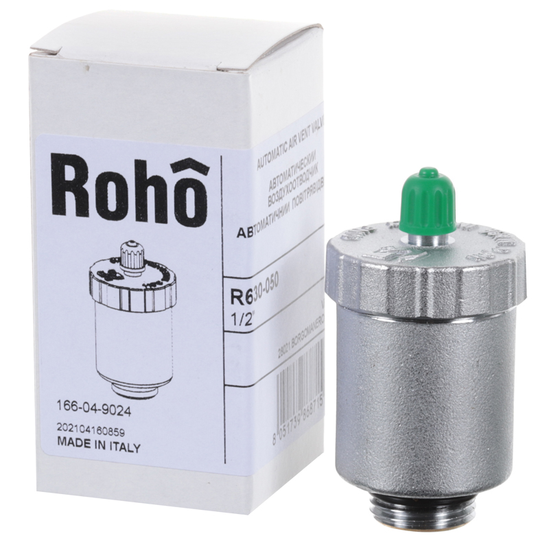 Воздухоотводчик автоматический Roho R630-050 - 1/2" (никель) (RO0155) - 2