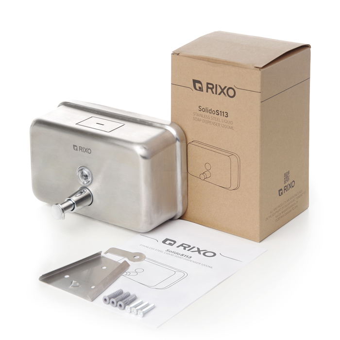Дозатор жидкого мыла нержавеющая сталь Rixo Solido (S113)