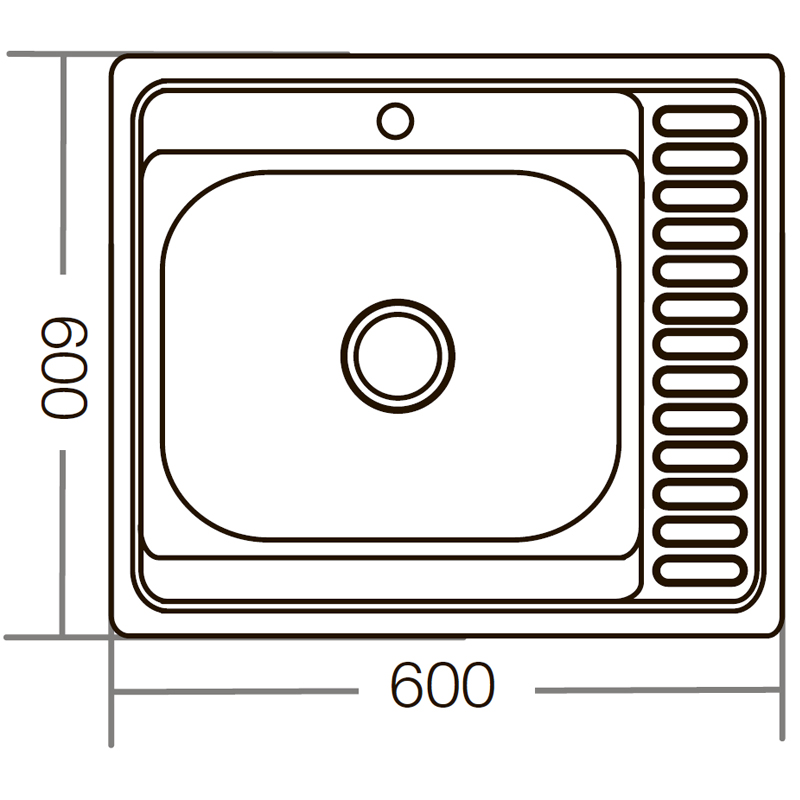 Мийка кухонна ZERIX Z6060L-06-160E (satin) (ZM0568)
