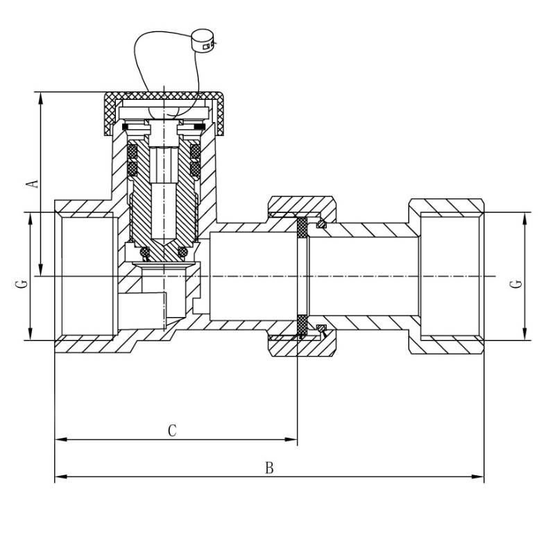 Комплект арматуры с вентилем для подключения расширительного бака KOER KR.1045 - 3/4" (KR3112) - 2