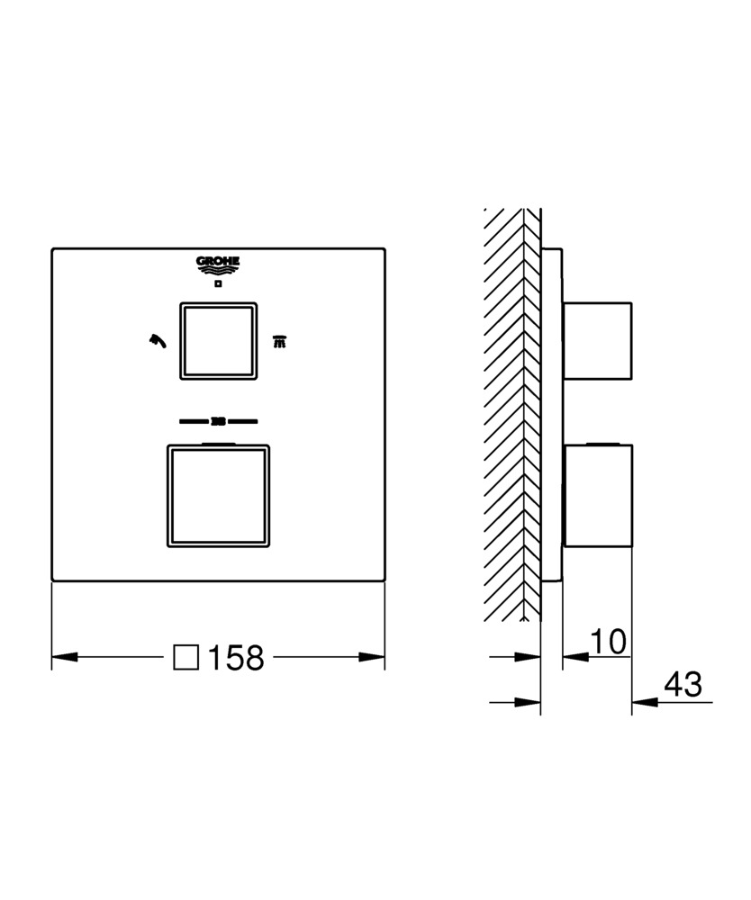 Термостат прихованого монтажу на 2 споживача Grohe Grohtherm Cube (24154000)