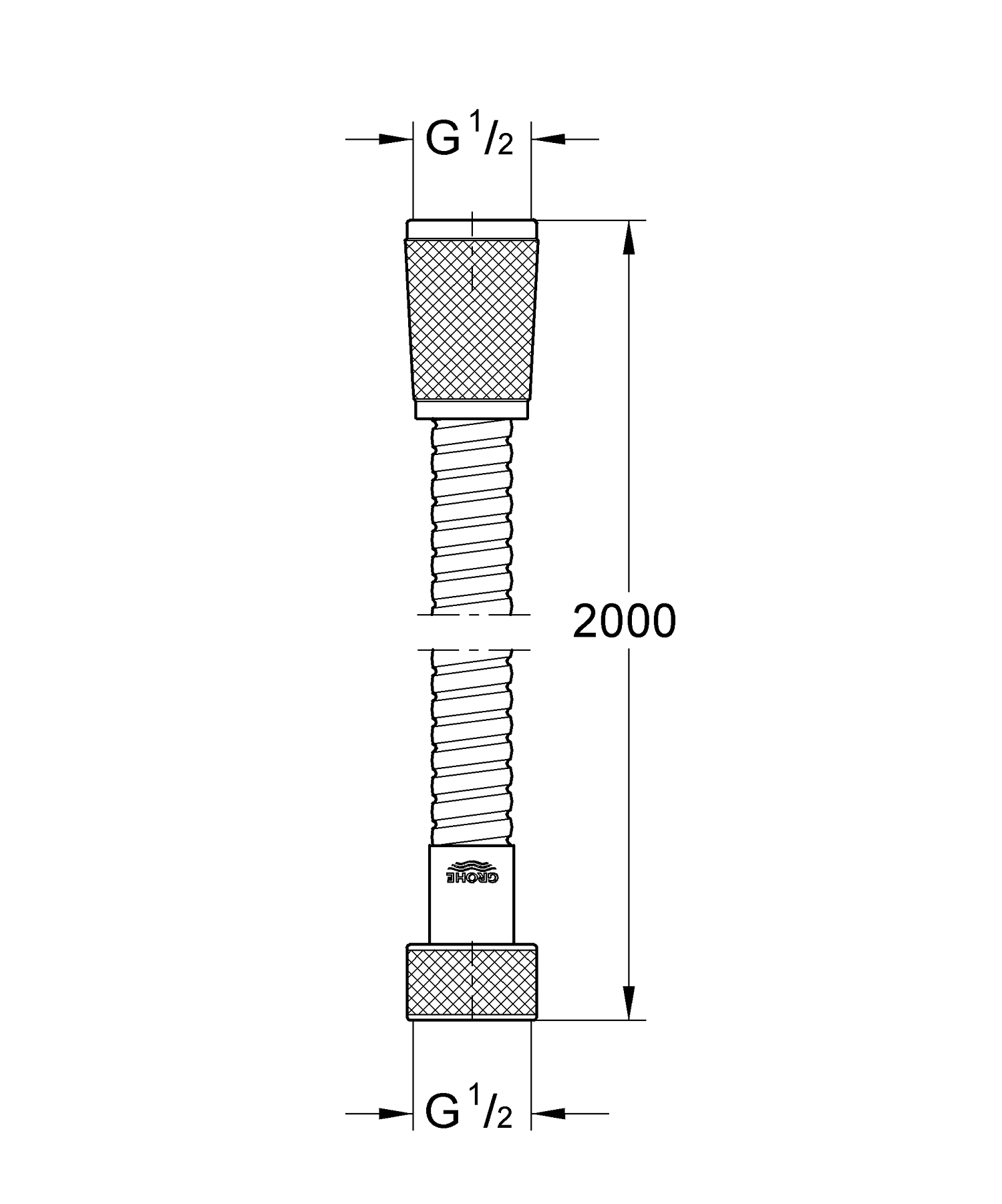 Душевой шланг 2000 Grohe Relexaflex Metal (28140000) - 1